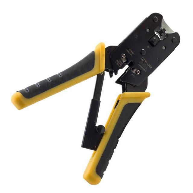 Yeskit YK-2101N 3'Ü 1 Arada RJ45 Kesme, Soyma Ve Konnektör Çakma Seti Kablo Sıkma Pensesi