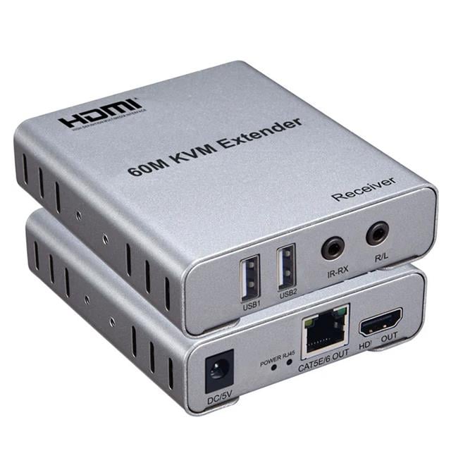 Powermaster PM-22508 60 Metre KVM HDMI Extender Cat5e/Cat6 Klavye Fare Ve Görüntü Uzatıcı Set