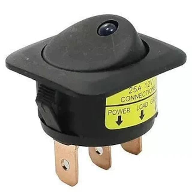 Powermaster IC-132D Işıklı 3 Pinli 12 Volt 25 Amper Açma-Kapama Anahtarı Kırmızı