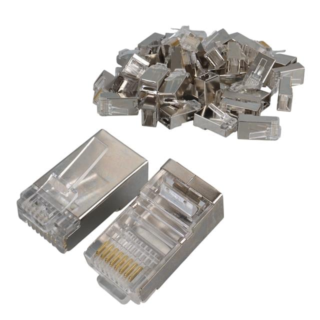 Metal RJ45 Cat5 100 Adet Metal Uç 8P/8C
