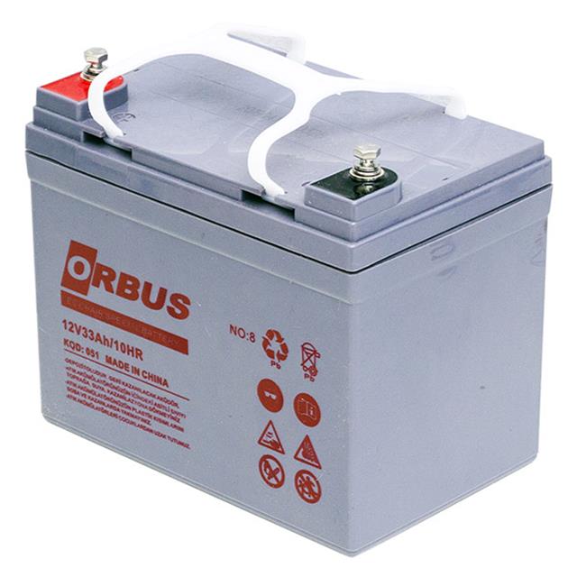Orbus 12 Volt 33 AH Jel Tip Engelli Araç Aküsü (126X194x170mm)