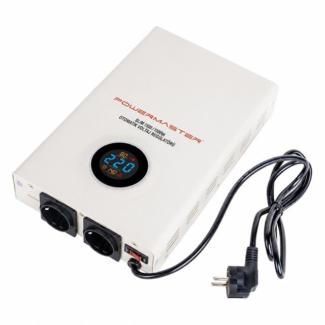 Powermaster SLIM-1500 Otomatik 1500 Watt Voltaj Kombi Regülatörü