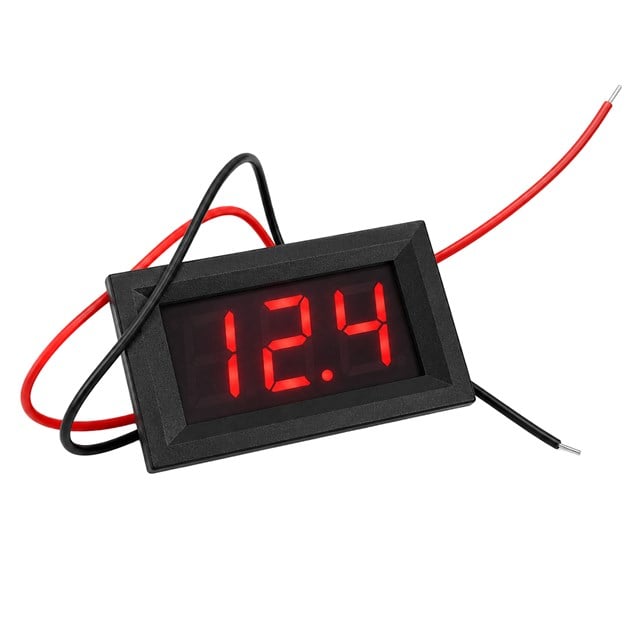 Weko CA-056 30V DC 4-30 Volt Dijital Kırmızı Ekranlı Dikdörtgen Gömme Voltmetre (3 Pin)