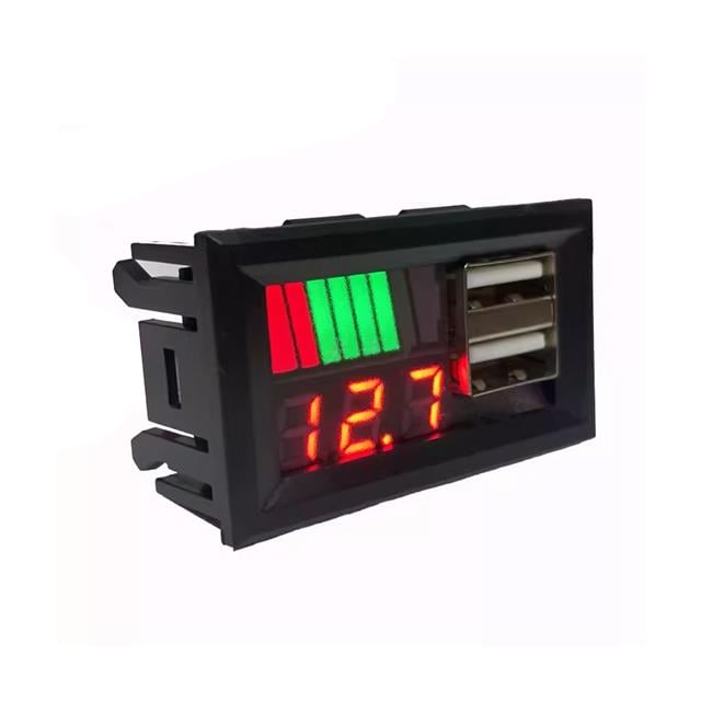 Powermaster IC278C Dijital Voltmetre USB Çıkışlı Akü Göstergeli DC 12Volt Aküler İçin