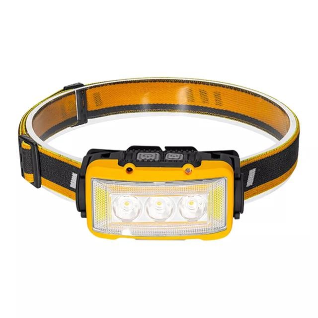 Powermaster S03 Sarı 10 Watt Sensörlü 11 Işık Modlu 24 Beyaz Smd + 6 Kırmızı Smd + 1 Power Ledli Kafa Lambası