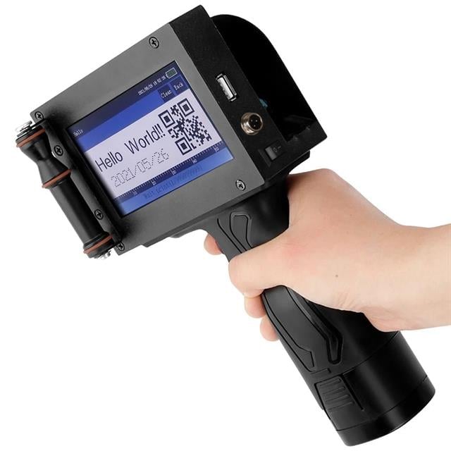 Powermaster PM-10878 4.3'' Dokunmatik Ekranlı Şarjlı Endüstriyel El Tipi Portatif Mürekkep Yazıcı